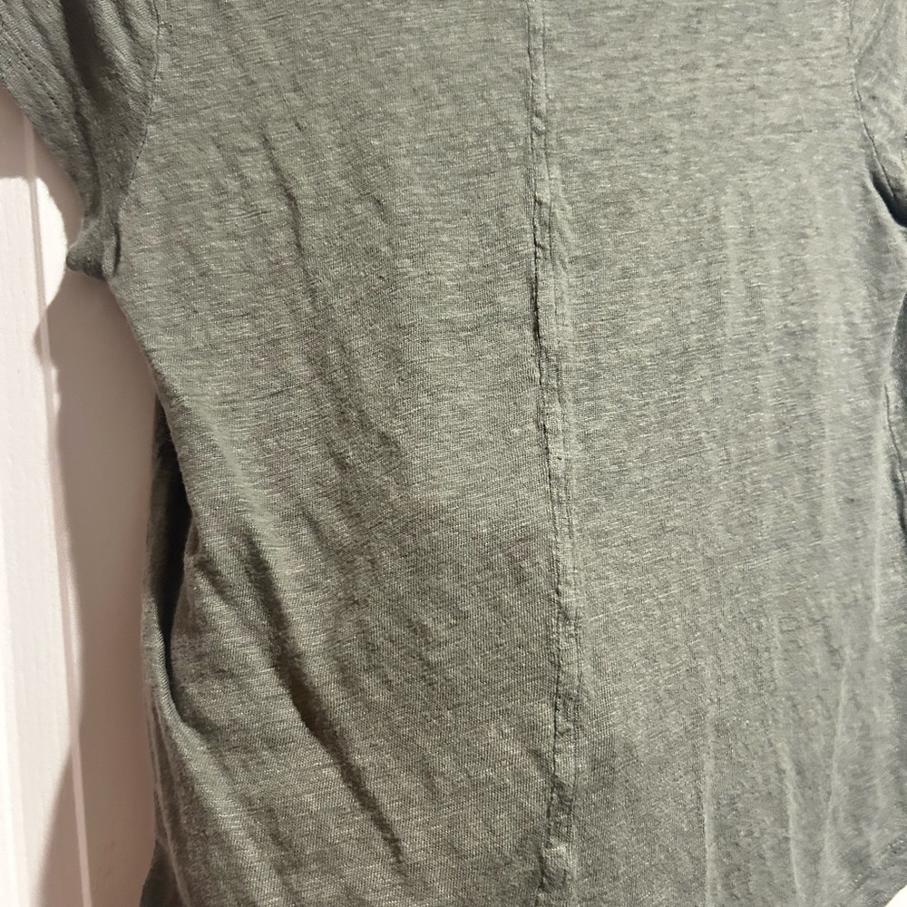 7 For All Mankind Green Cap Sleeve Crop Tee - Picture 3 of 3